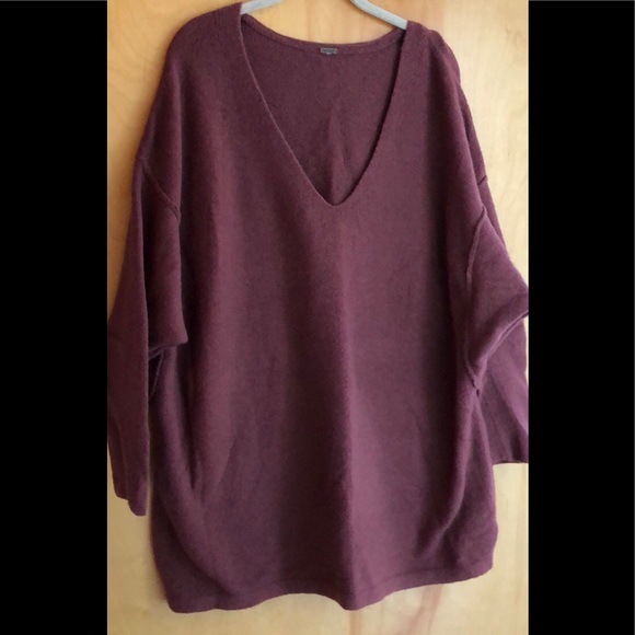 Free People oversized muted red brown sweater
